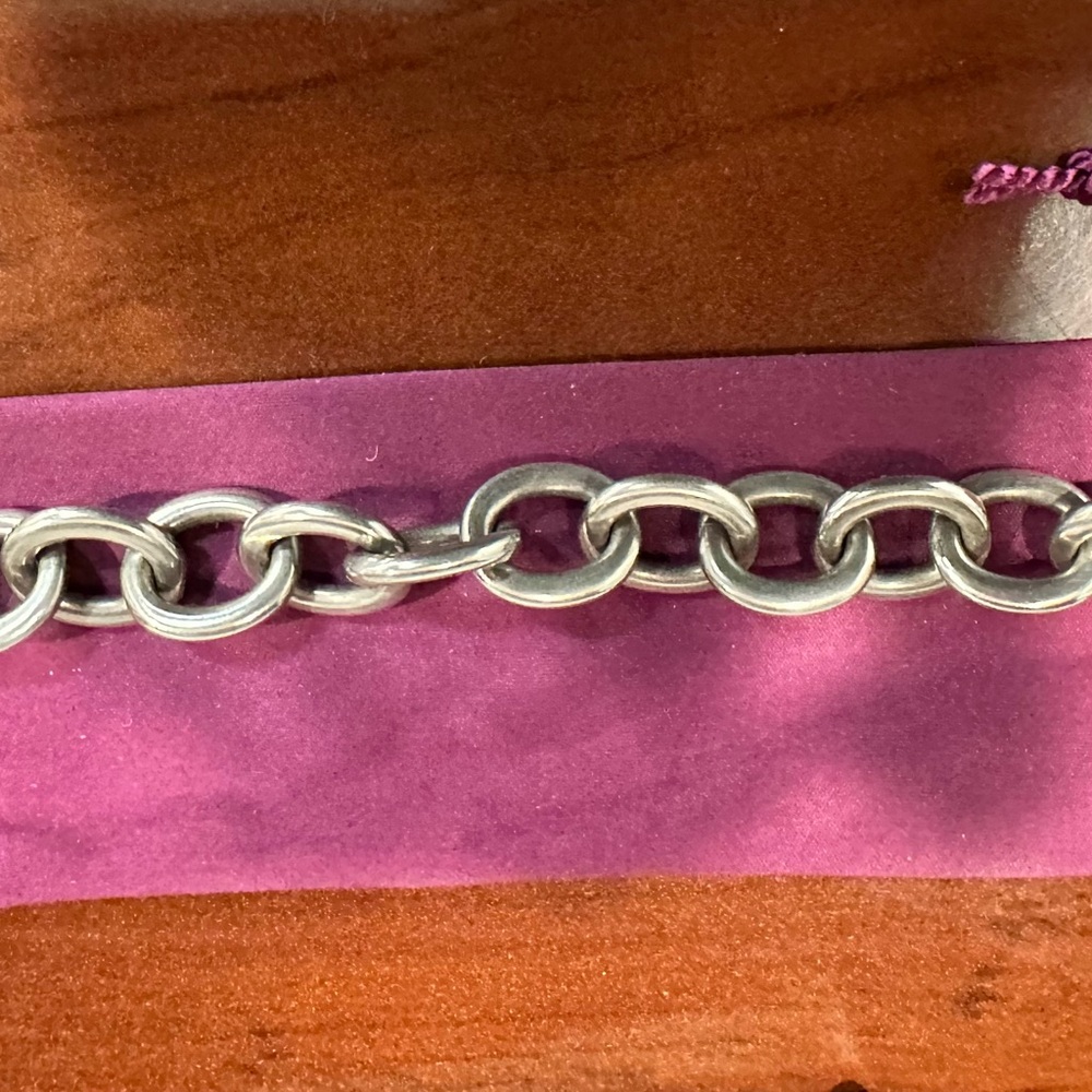 Silpada Silver Chain Bracelet with Purple Pouch